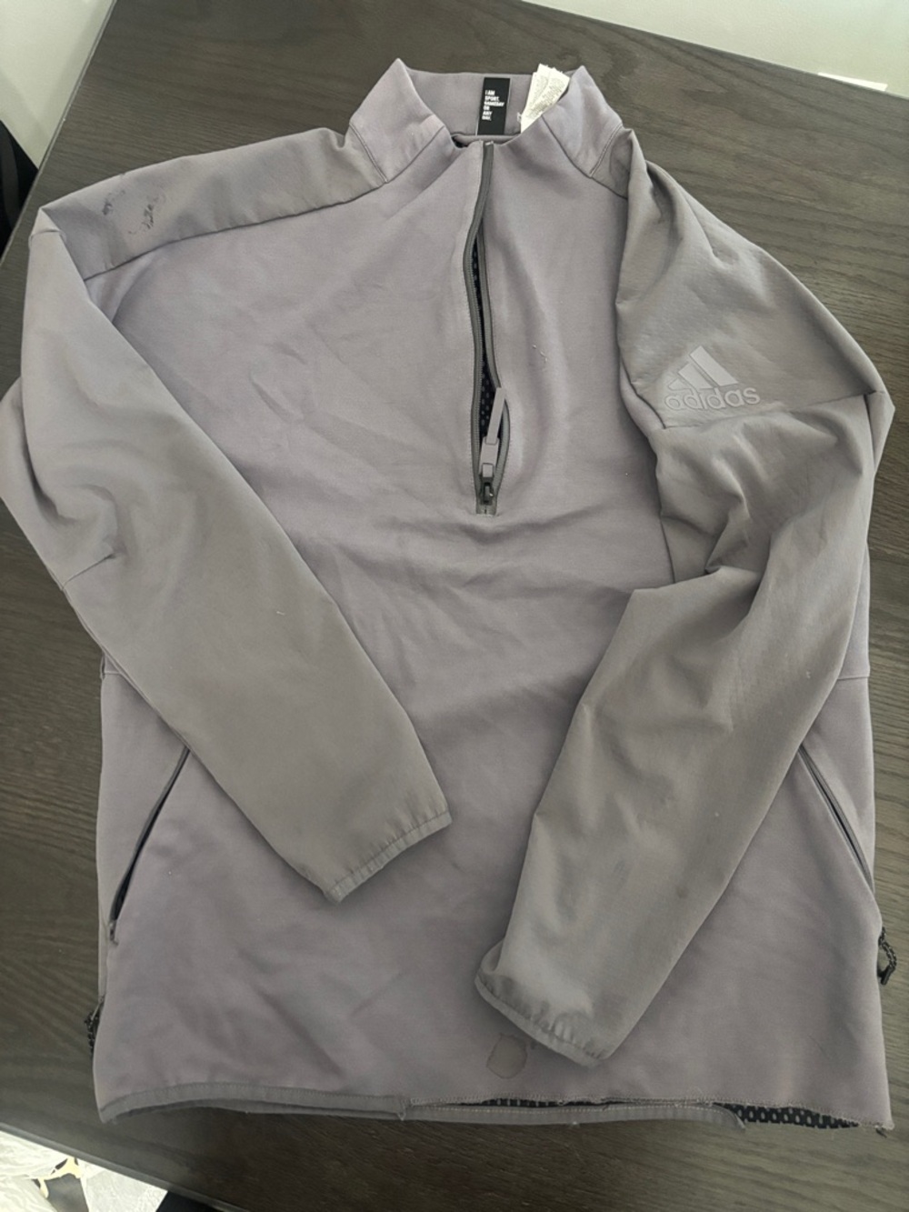 adidas Light Gray Quarter-Zip Pullover